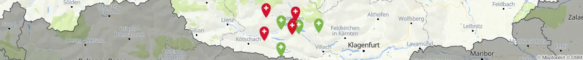 Map view for Pharmacies emergency services nearby Obervellach (Spittal an der Drau, Kärnten)